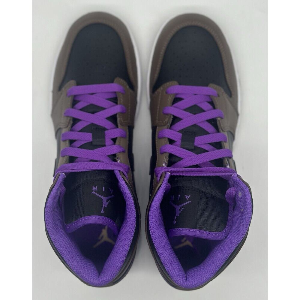 NEW Nike Air Jordan 1 Mid Purple Mocha DQ8423-215 Youth Size 7Y Women’s Size 8.5 - Picture 5 of 7